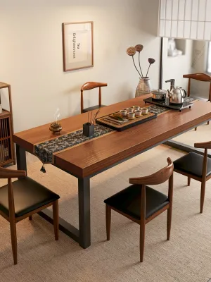 New Chinese Style Solid Wood Teatime Table and Chair Set