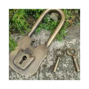 Kunci Gembok Batavia Rumah Pagar Kuningan Antik Murah Motif Polos Panjang 18.5cm