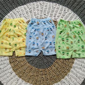Promo Celana Pendek Bayi 12pcs/6pcs 0-4 Bulan Full Print Warna Motif Pelangi