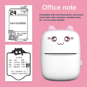 Printer Mini Kartun Thermal Bluetooth / Printer Thermal Mini Portabel Bluetooth Saku / Kertas Tanda Terima / Pertanyaan Yang Salah Mencetak Label Memo Dengan Kabel Usb DIY Home Use Bluetooth Photo Label Printer