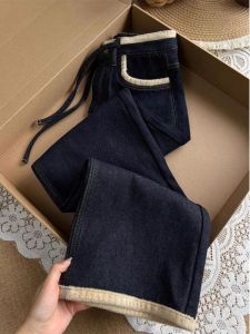 WANGGONGZHU | High Waist Thickened Fleece Straight Leg Jeans Womens Autumn Winter Fashion Retro Wide Leg Pants Design Sense Princess