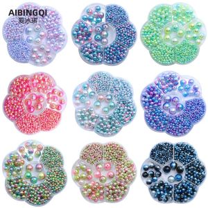 Hạt Nhựa Tròn Có Lỗ Mô Phỏng Ngọc Trai DIY Phụ Kiện Đan Xen Hạt Tròn Có Lỗ Tổng Số Khoảng 1150 Hạt Hạt Tròn Có Lỗ