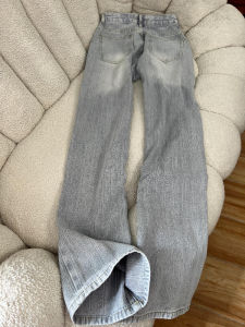 High WaistStraight Leg Loose JeansWomensSummerNewCasualStyleGrey WashEffect Wide Leg PantsSlimmingP Pooled Depth Feel