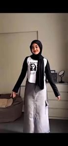 Kaos Longsleeve RAPCOPTER bahan rib lentur lengan panjang sablon warna hitam putih model terbaru