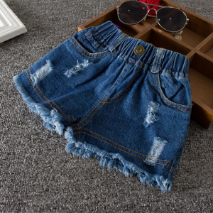 Girls Cotton Elastic Waist Shorts Summer New Style Korean Version Pure Cotton Stretchable Three-Quarter Length Pants for Kids