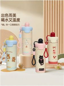 Cốc Nước Cách Nhiệt Dung Tích Lớn Dễ Thương Hoạt Hình Cho Học Sinh Và Phụ Nữ Cốc Nước Ngoài Trời Có Ống Hút Dễ Cầm