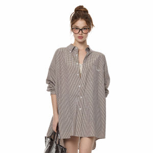 Turn Signal | Gingham New Casual Long Sleeve Women Shirt