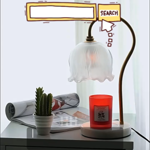 [Ready Stock] [French] Scented Candle Warmer Lamp Electric Candle Burner Heater Battery Melting Wax  2/3 Wick Candle Cute Cheap Fragrance Malaysia 3 Pin Plug Dimmable Adjustable Brightness LED Light Night Sleep Bedroom Bedside Table Desk Decoration Gift