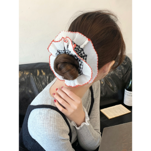 Korean Style Lace Trim Color Block Hair Ties Elastic Hair Bands for Bun And Ponytail Fresh out Fashion Hair Accessories