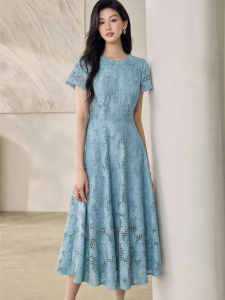 Roey s house | Slimming Large Skirt Casual Dress with Lace
