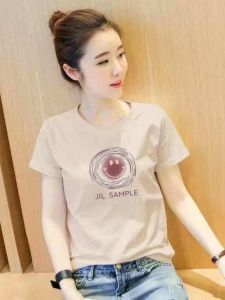 Brand Discount Womens Clothing Summer Internet Hot Short Sleeve T-Shirt Stylish Printed All-Matching round Neck Half Sleeve Tops Tide