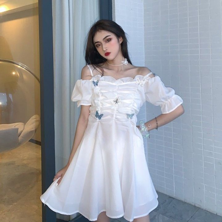civil wedding dress white dress korean style dress for women on