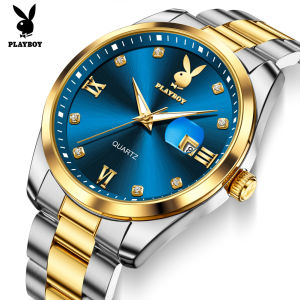 PLAYBOY watch for men original waterproof business style diamond dial calendar luminous men watches