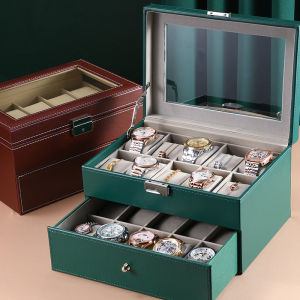 Yapo Skylight Double-Layer 20-Bit Watch Storage Box Finishing Box Jewelry Display Box Watch Jewelry Box Large Capacity