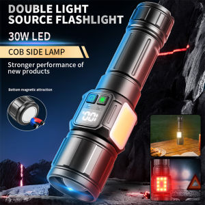 Long-range Tactical Torch High Power LED Flashlight Powerful COB Side Light Lantern USB Rechargeable Camping Lamp Waterproof