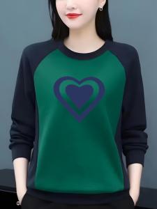 ทันสมัย เสื้อยืดแขนยาวบล็อกสี ผู้หญิง หลวม Fit Thermal เสื้อท่อนบน พร้อม ผ้าขนแกะ ลำลอง สตรีทแวร์ ฤดูใบไม้ร่วง ฤดูหนาว เสื้อชั้นฐาน