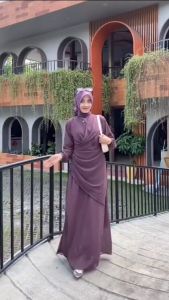 Ayra Dress Kondangan Polos Kekinian Viral bahan Ceruty babydoll Gamis Lebaran Elegan Terbaru