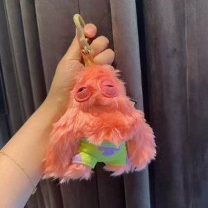 2026 new 13CM Plush Keychain Ugly Grin Wide Eyed Weird Monster Soft Pendant Funny SpongeBob Patrick Star Gary Bag Keyring Gift