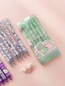 Topshome 6 ชิ้น / แพ็ค ปากกาเจลกด ปากกาลายเซ็น นักเรียน สร้างสรรค์ เครื่องเขียน ปากกาสีดํา ER-E039