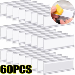 ที่ใส่ฉลากติดด้วยตนเอง Dzoey 60/10ชิ้นป้ายติดใสสำหรับจัดระเบียบเครื่องเขียนอุปกรณ์สำนักงาน