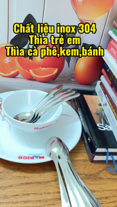 (S2)Set 5 Thìa Nhỏ Inox 304/14cm Lòng Sâu Siêu ĐẹpDày Mịn Ăn DămTrẻ EmNgười Lớn Ăn Nhẹ Kem Bánh.