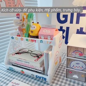 Giá nhựa 2 tầng để bàn Khay bày mỹ phẩm decor phòng xinh đồ dùng học tập đẹp đa năng cỡ lớn giá rẻ