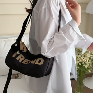 YOOXI【สต็อกท้องถิ่น】กระเป๋าไหล่ที่สไตล์ แฟชั่นใหม่สาวไนลอนกระเป๋าสะพายขนาดใหญ่ความจุสันทนาการกีฬากระเป๋าเดินทางพร้อมจี้น่ารัก