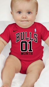 Baby Monthly Onesies - Basketball Jersey - CBulls