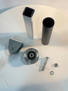 SCชุดเฟรมล้อเดี่ยว 2IN1 + ล้อร่องกลม ร่องฉาก ร่องคู่ 3" ล้อประตูรั้ว ล้อประตูบานเลื่อน เหล็ก งานDIY ราคา/1ชิ้น