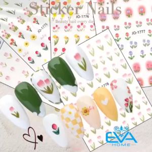 Miếng Dán Móng Tay 3D Chống Nước Chủ Đề Hoa Flower Colecction Hoạ Tiết Hoa Tulip JO1774 - JO1779