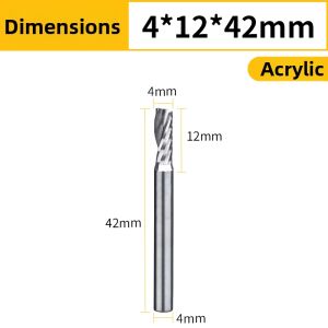 HUHAO | Acrylic 4mm Single Flute Spiral Milling Cutter
