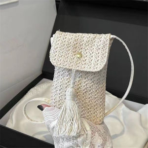 Beachside Mobile Phone Bag and Coin Tassel Woven Womens Mini Shoulder Crossbody Bag Very Suitable for Daily Travel Shoppin