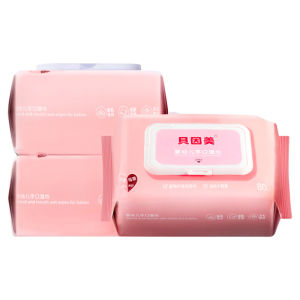 Beingmate Baby Wet Wipes 80 Sheets Large Pack Pure Water Affordable Family Size Hand Mouth Special Use Non-woven Fabric