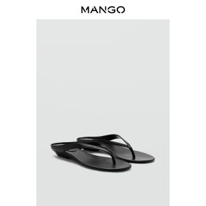 Mango | Dép Dây Đơn Giản Da Dê