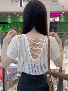 Stylish Hollow Out Ice Silk Two-piece Set
