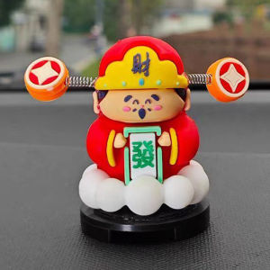 Mini Wealth Deity Helmet Car Mounted Decorations Electric Motorcycle Bicycle Decorations Creative Automobile Interior Accessories