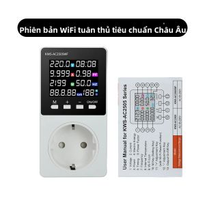 Công Tơ Điện Thông Minh Tuya WiFi 16A AC85-290V Đồng Hồ Đo Điện Tử Máy Phân Tích Tiêu Thụ Năng Lượng Với Ứng Dụng Giám Sát Hỗ Trợ Điện Áp Mỹ Và EU