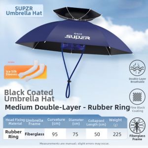 Sun Protection UV Blocking Dual Layer Outdoor Umbrella Hat