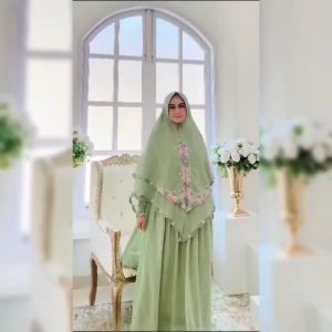 FKS Gamis Syari Bordir Bunga XXL LD 120 Aurora by MUDRA