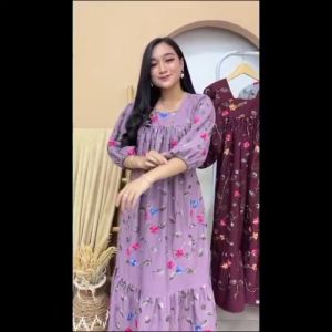 Daster kekinian dress wanita korean style bahan rosecrepe home dress