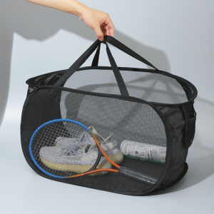 Large Capacity Badminton Tennis Pack Foldable Storage Classy Mesh Breathable Multifunctional Storage Racket Bag Sports