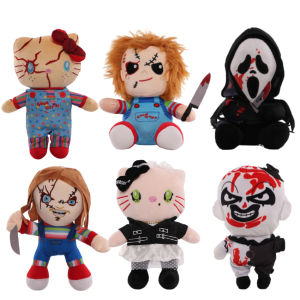 TERRIFIER 3 Hello Kitty Chú Hề Ghostface Kawaii Sang Trọng Đồ Chơi 22-25CM Búp Bê Nhồi Bông Dành Cho Trẻ Em Halloween Trang Trí Phòng Quà Tặng