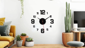 COD Jam Dinding Besar TaffHOME DIY-104 Tahan Air & Uap Diameter 90-100cm Cocok untuk Ruang Tamu