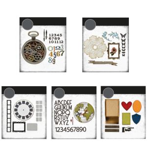 Retro Pocket Watch Decoration Halloween Metal Cutting Dies and Stamps 2024 Stencils for Decoration Die Cutting and Cutting Die