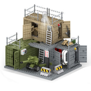Militarys Scene Container Camp Arsenal Defense Watchtowers Command Posts Bases Police Stands Building Blocks Model Sets Bricks