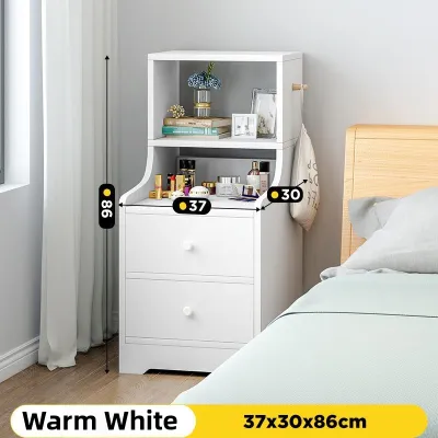 FUJIUSHUANG | Wide Tall Storage Bedside Cabinet