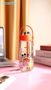 ECENTIO Mickey Mouse Kids 650ml Botol Air Minum Disney Micky Sport Botol Anak anak