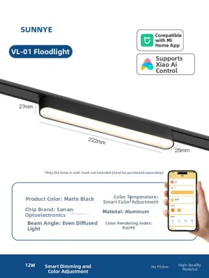 Ultra-thin Magnetic Surface-mounted Smart LED Track Light