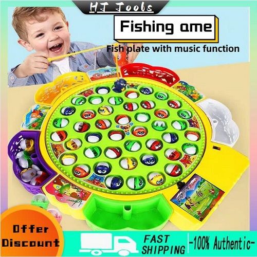 Fishing Toy Fish Game Electronic Musical Rotating Children Board Play Magnetic  Fish Outdoor/fishing