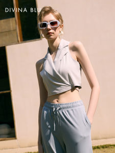 DIVINA BLU | Yoga Overcoat Suit Collar